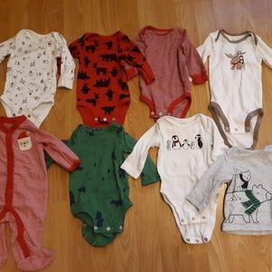 Unisex 3mo baby long sleeve winter theme bundle